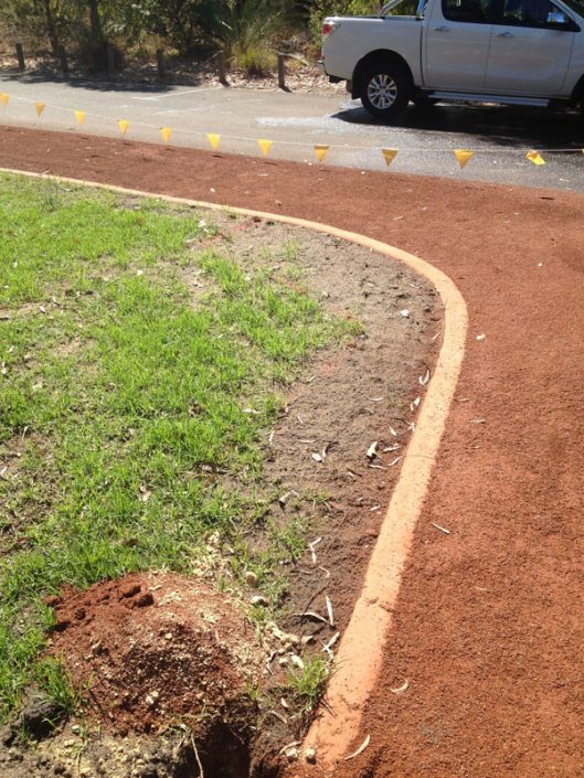 concrete edging in garden